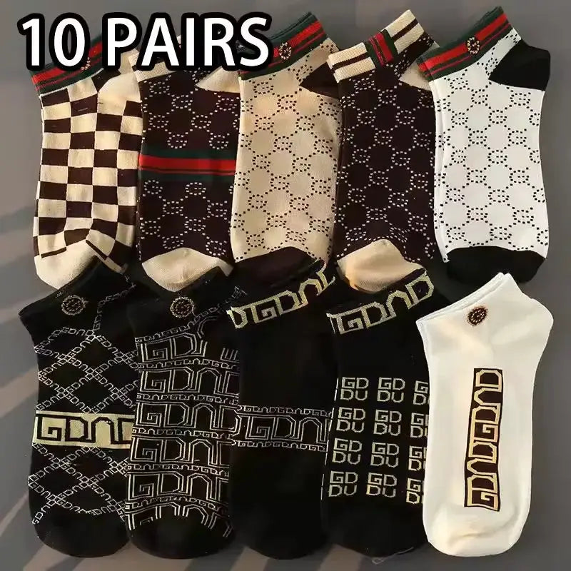 Mens Thin Breathable Low Cut Socks 5 Or 10 Pcs Anti Odor Moisture Wicking Lightweight Comfortable Everyday Wear