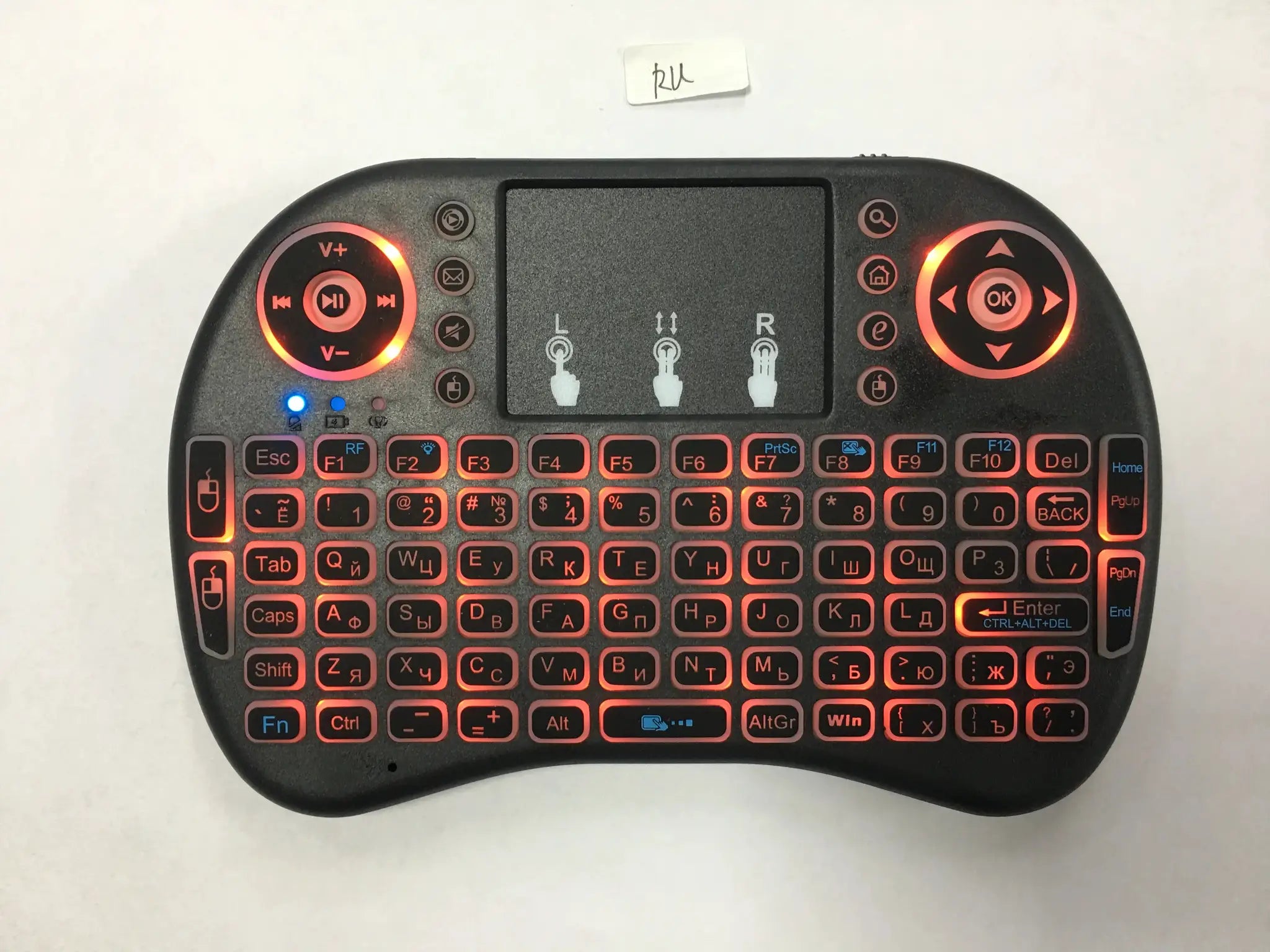 Backlit Mini Wireless Keyboard With Touchpad N RGB For PC TV Box Multi Language Spanish French Azerty Russian Portuguese