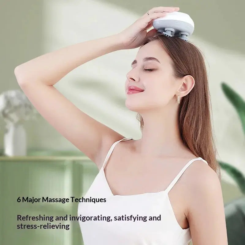 Simples Market Deep Scalp Massager, white and grey portable electric head massager