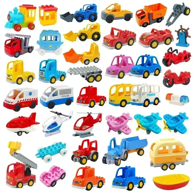 Big Building Blocks Accessories Compatible With Large Bricks Educational Toy Set For Kids Trucks Cars City Traffic