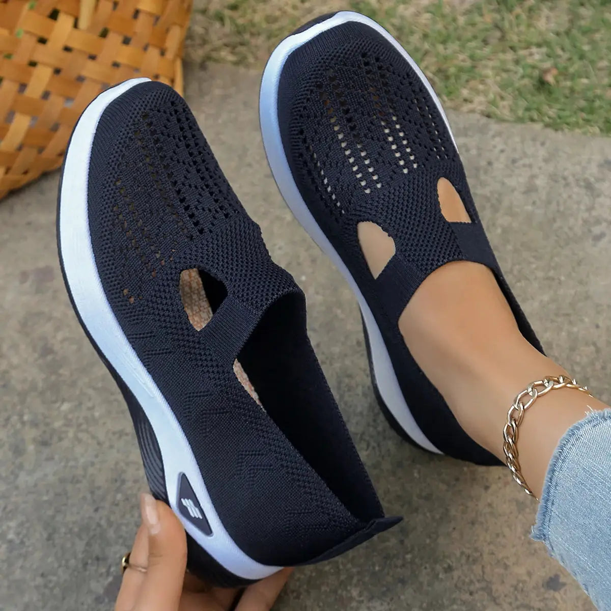 NovaStride Casual Slip On Womens Summer Shoes With Breathable Mesh Upper For All Day Comfort