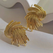 AENSOA Punk Irregular Metal Twist Geometric Drop Earrings For Women Gold Color Fashion Jewelry 2023 - Simples Market