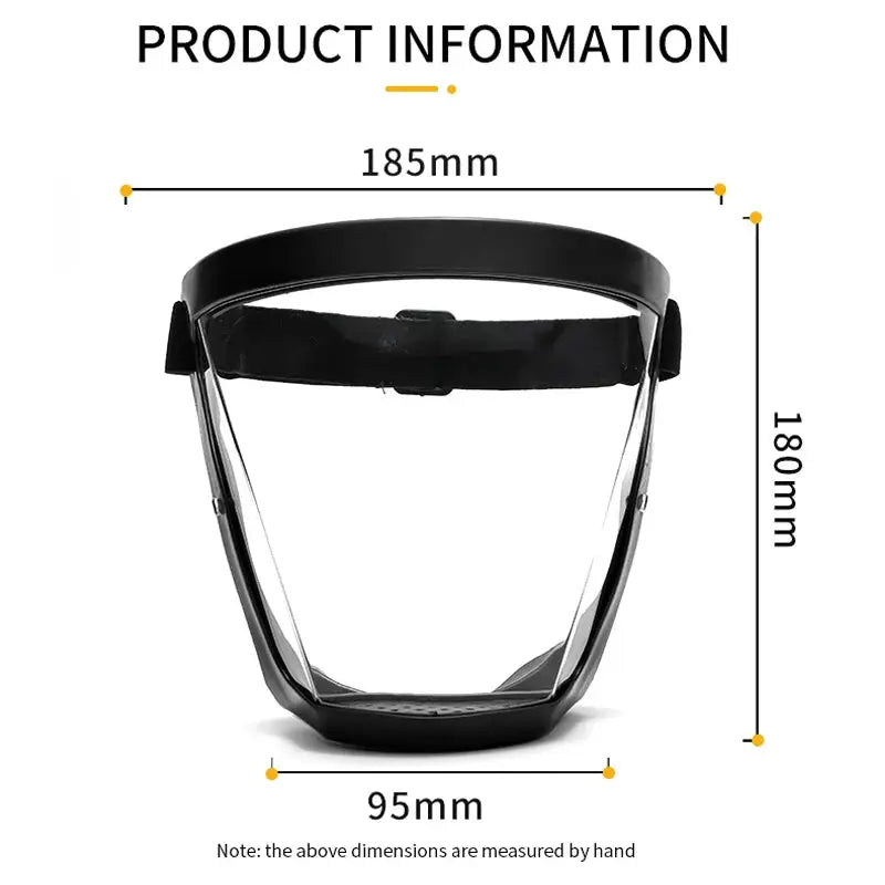 Transparent Face Shield Mask For Work Protection Reusable Protective Shield For Kitchen And Hospitality