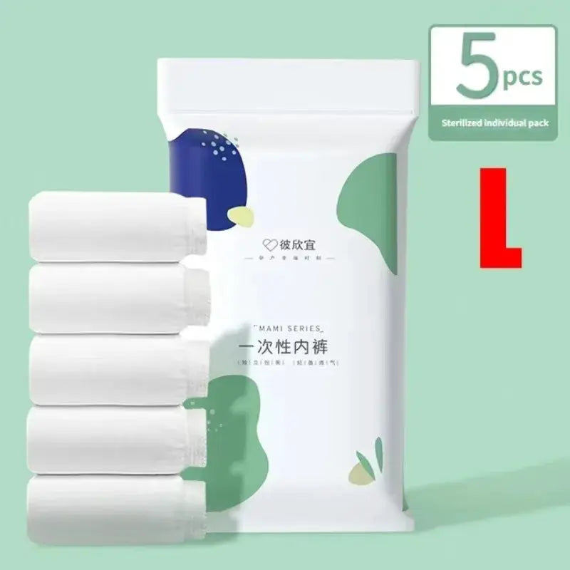 Simples Market disposable maternity panties, 5 pcs, size L, sterile individual packs.