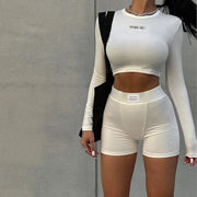 NovaFlex Women Two Piece Activewear Set With Breathable Polyester Elastane Blend For Spring And Summer Comfort