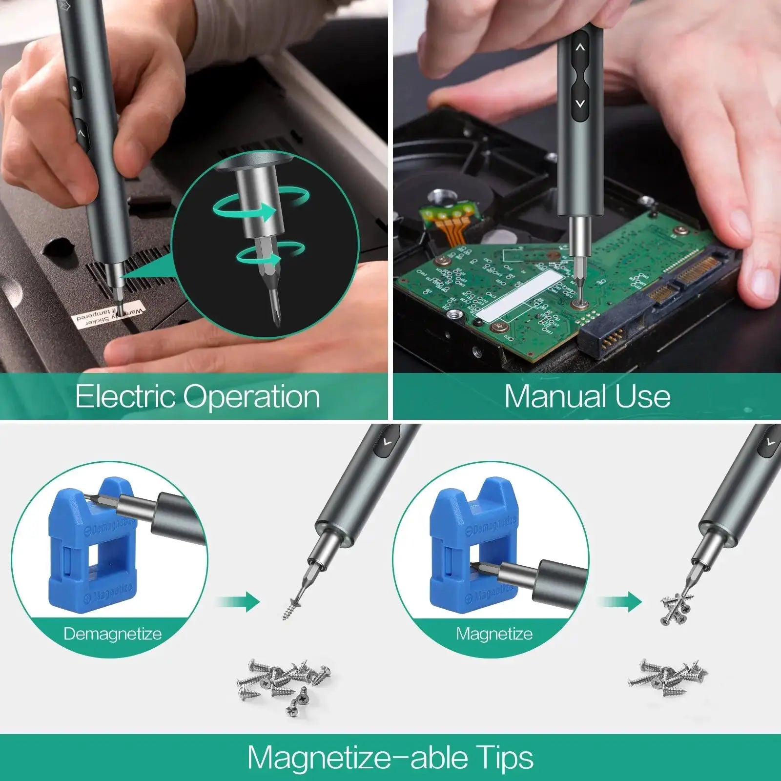 6 In 1 Precision Electric Screwdriver Set Cordless Rechargeable Magnetic Bits For Xiaomi Mobile Phone Repair