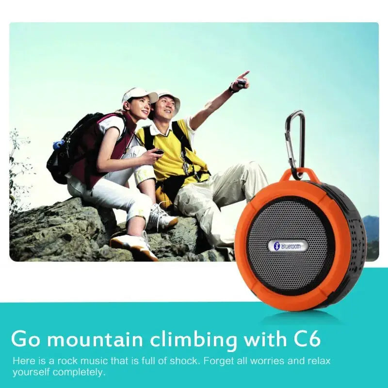 Simples Market waterproof wireless Bluetooth speaker, orange and black portable design