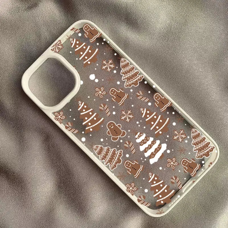 FestiveGuard Christmas Tree Snowman Clear Case For iPhone 11 Through 17 Pro Max Air Shockproof Cover