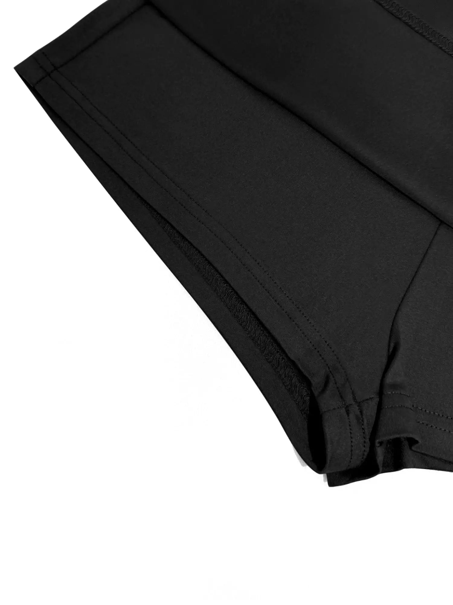 Simples Market black skort with built-in shorts, high-waist, slim fit