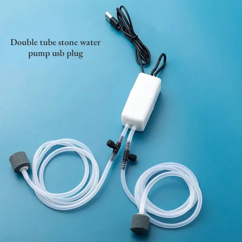 Mini USB Aquarium Air Pump Kit With Air Stone Silent High Energy Efficient Oxygenation For Fish Tanks And Portable Use