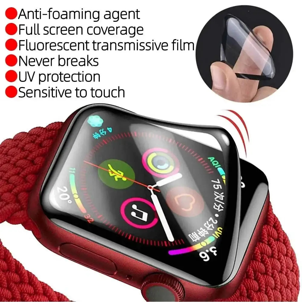 Simples Market screen protector for Apple Watch Series 9–4/SE, 3D film, not tempered glass, full-coverage