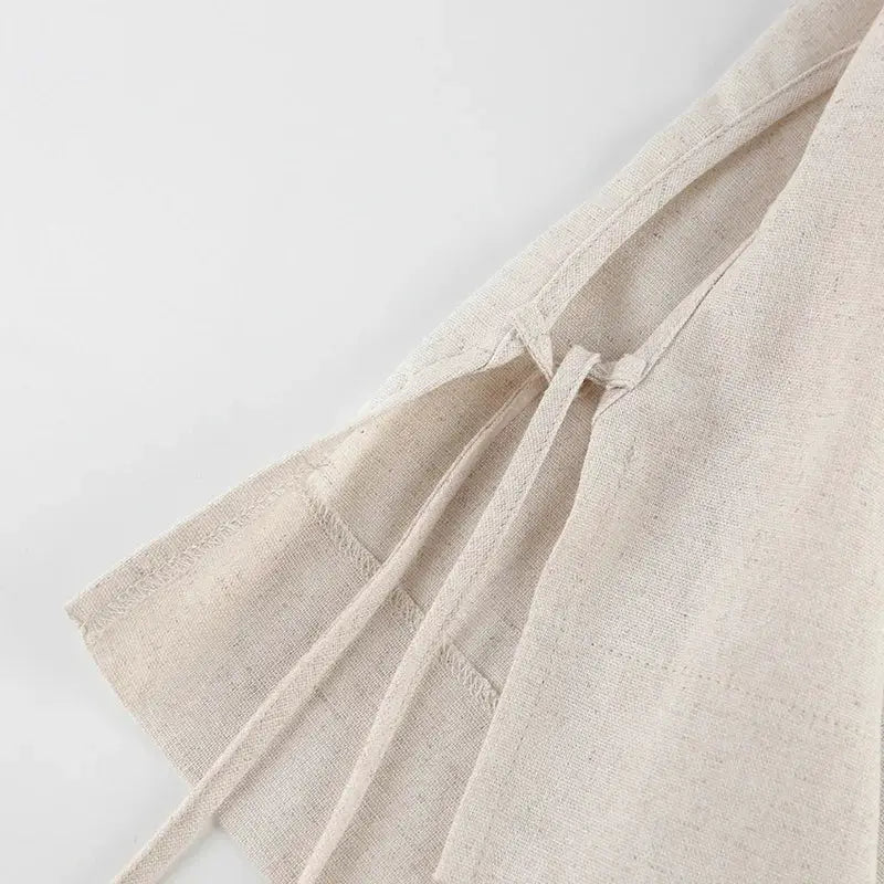 Linen Two Piece Pant Set With Crop Top For Women Spring Summer 2025