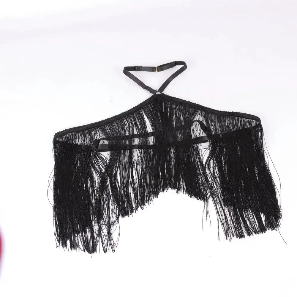 NovaTrend Tassel Halter Top With Adjustable Elastic Harness For All Season Casual Wear For Women