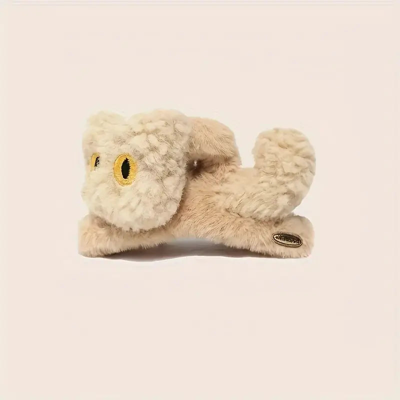 Plush Cat Claw Clip For Women Secure Ponytail And Bun Styling Soft Plush Comfort Hair Accessory