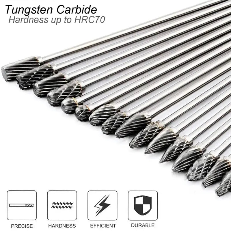 Extra Long 100mm Rotary Rasp File Carbide Burr for Metal and Wood Carving Milling Cutter