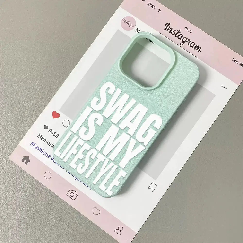 Swag Lifestyle iPhone Case Pro Max Universal Silicone Leather Cover With Premium TPU Matte Finish Scratch Resistant