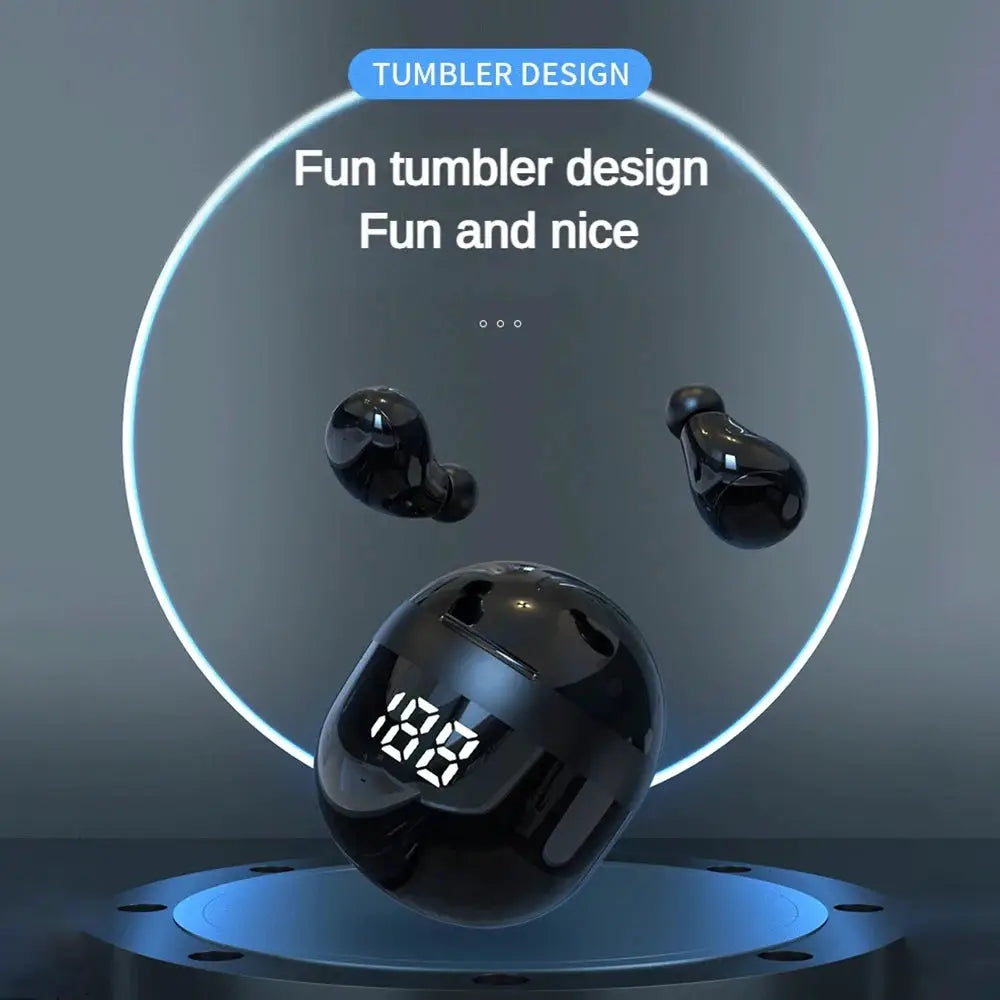 SK18 mini wireless earbuds with charging case in black, two earbuds, Bluetooth 5.3, noise cancellation