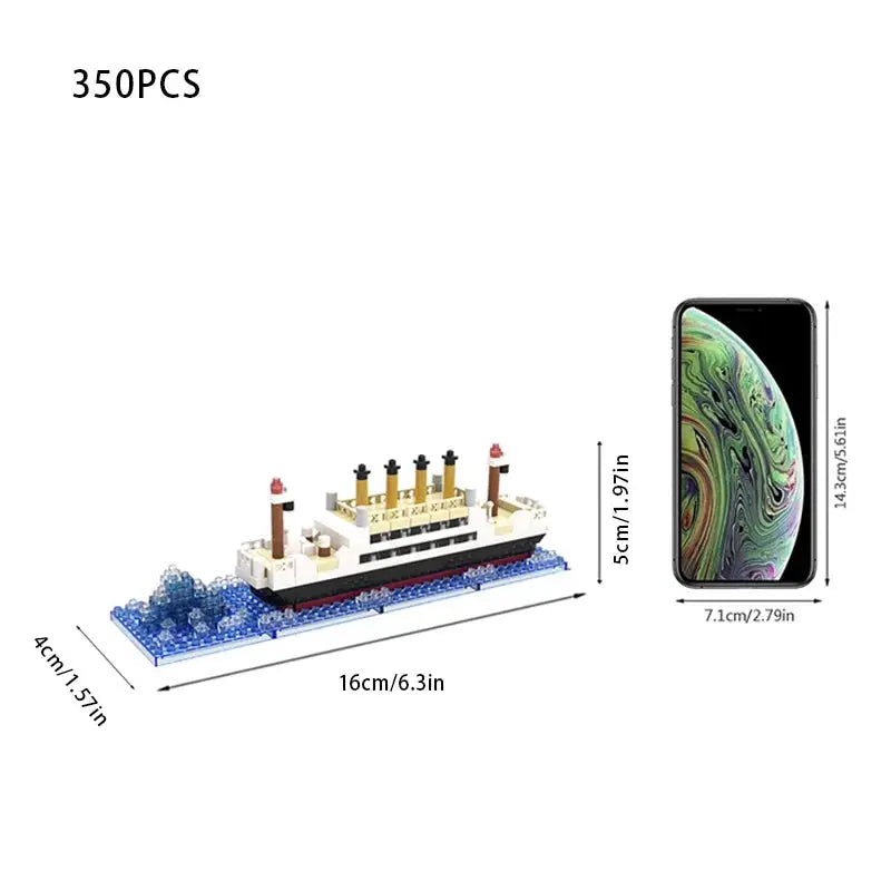 Titanic Micro Particle Building Block Puzzle Ship Model For Kids 6 12 Construction Toy