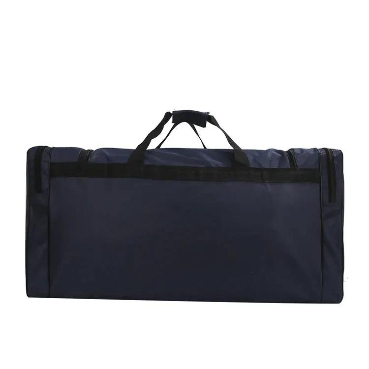 Large-capacity travel duffel bag by Simples Market, navy with top handles and zipper closures