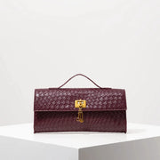 VeraLuxe Vintage Baguette Bag Burgundy PU Purse With Durable Lining For Work And Everyday Use For Women