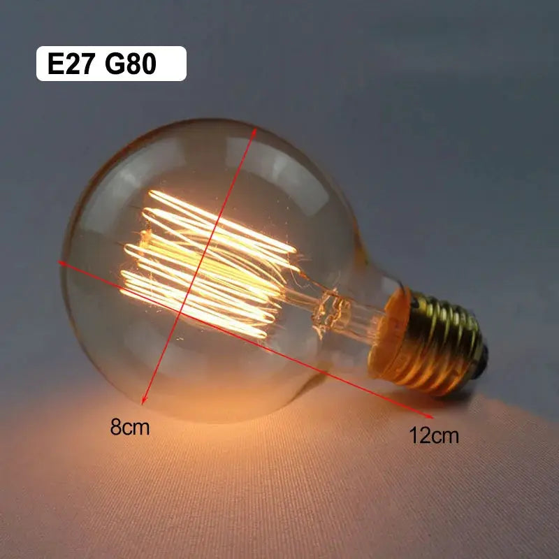Simples Market retro Edison bulb, E27 base, warm filament glow in clear glass