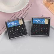 24 Piece Crystal Nose Ring Studs Jewelry Set Stainless Steel Hypoallergenic Body Piercing
