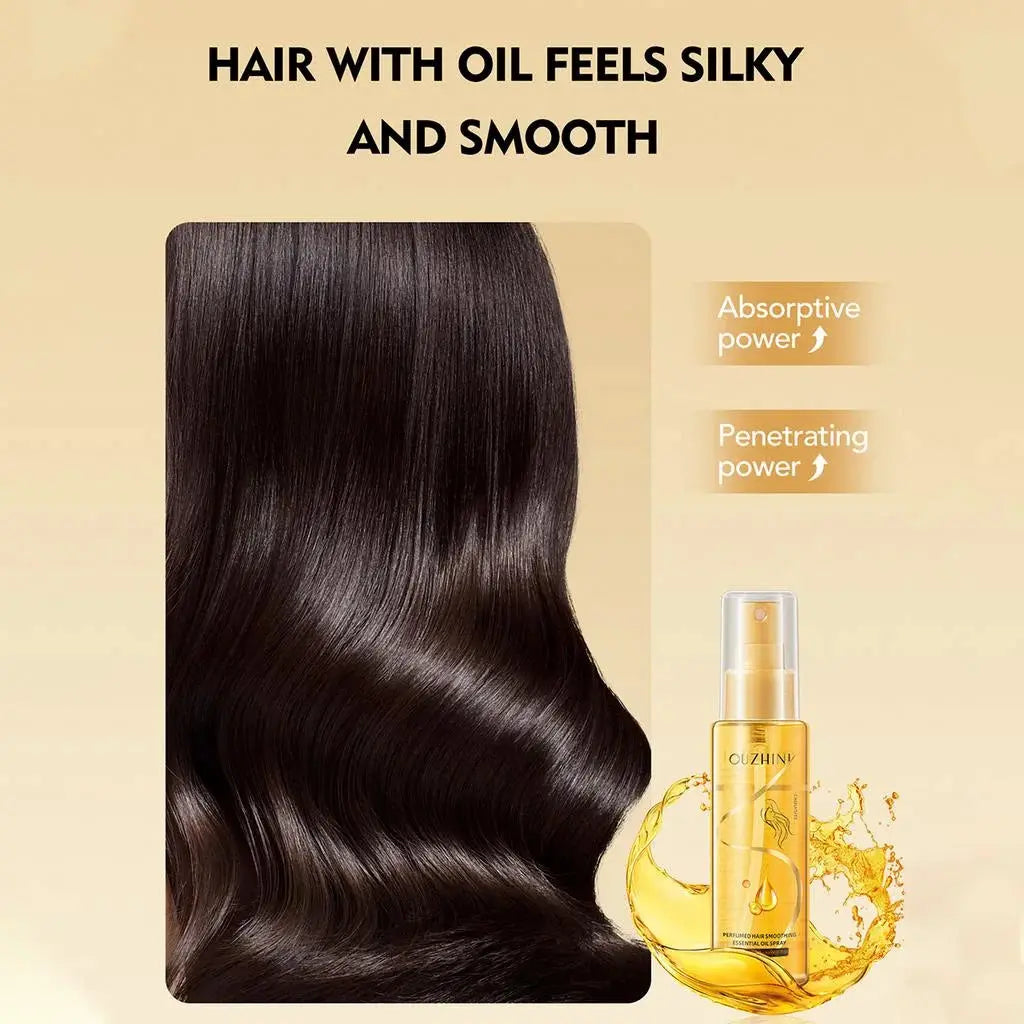 Deep Nourishing Hair Care Essential Oil Spray For Luster Repairing Damaged Hair And Frizz Control Fragrance