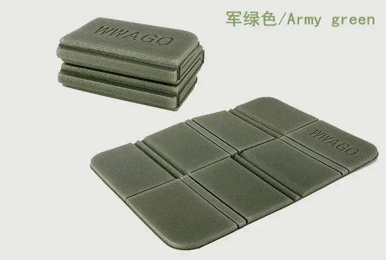 Foldable XPE foam outdoor mats, army green, moistureproof picnic and camping seat cushions, 2-pack
