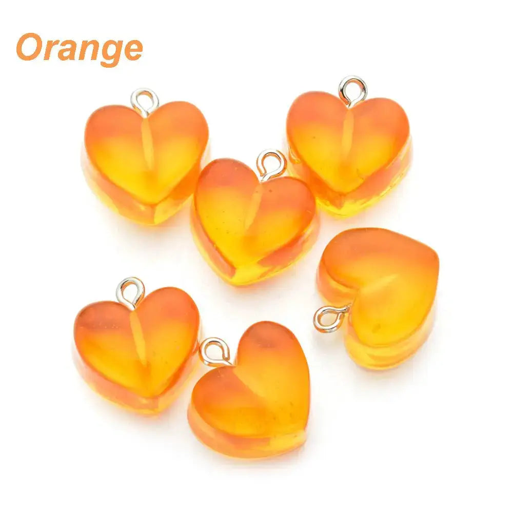 10 Pieces Transparent Peach Flat Resin Charms For Jewelry Making DIY Earrings Necklace Keychain Decoration