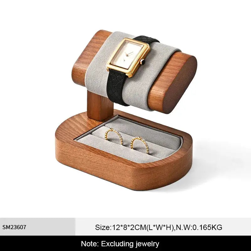 WoodTen Solid Wood Watches Display Stand Elegant Jewelry Organizer For Watches Necklaces Bracelets Bangles