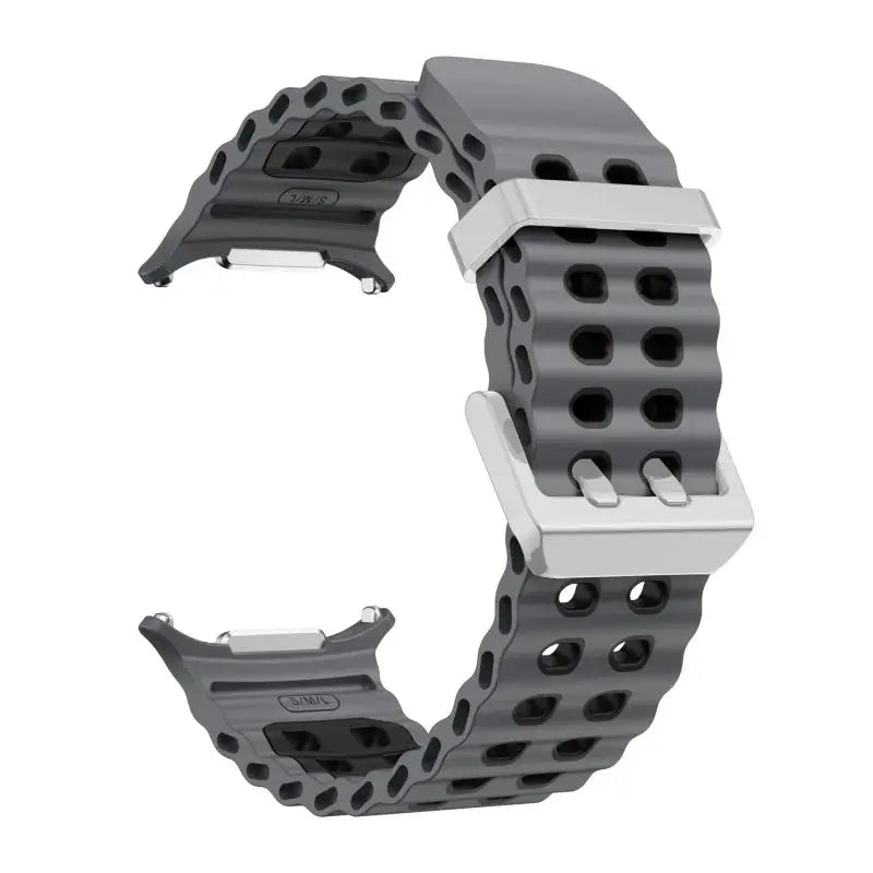 Marine Band silicone strap for Samsung Galaxy Watch Ultra 47mm, gray perforated sports band