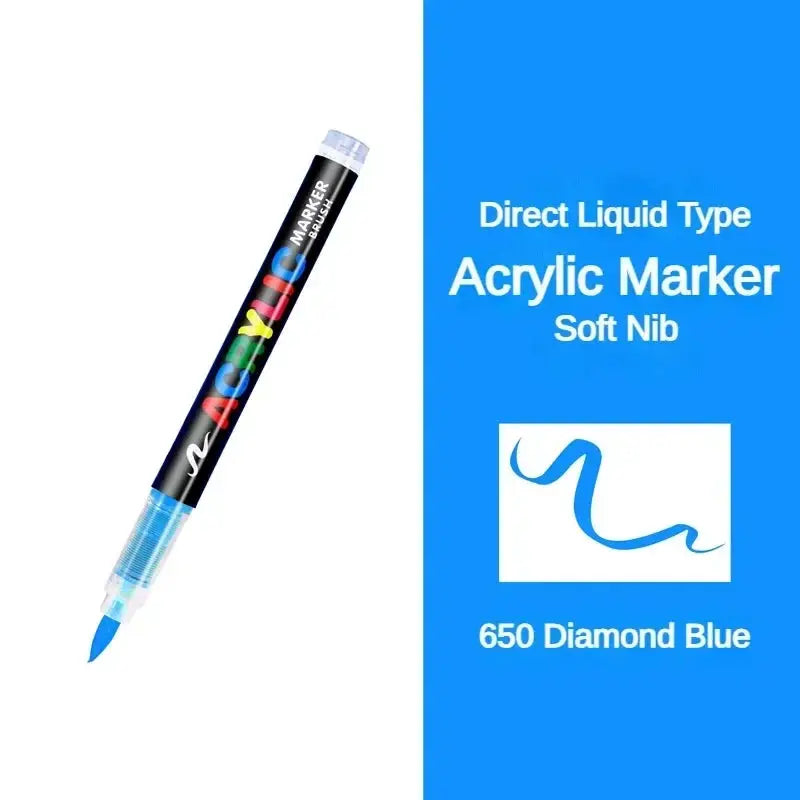 Guangna acrylic marker pen with 16-color direct-liquid ink and soft nib for rock, stone and ceramic art