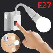 Direct Plug In Rotary Lamp Head E27 Socket Converter With Switch EU US Plug Lamp Holder For LED Table Lamp Base
