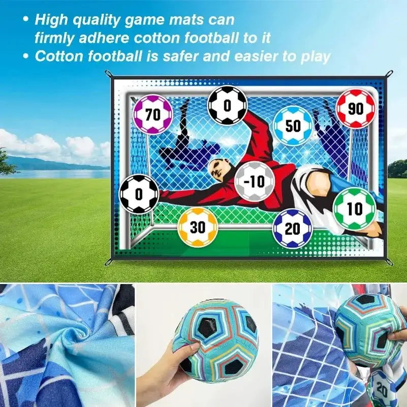 Soccer Game Mat Set Indoor And Outdoor Play Kit With Large Target Sticky Ball And Accessories For Kids Training