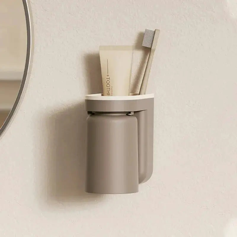 Aura Elite Toothbrush Storage Rack No Hole Wall Mounted Bathroom Organizer Hygienic Quick Drying
