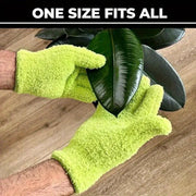 Microfiber dusting gloves, neon lime green, stretchable & breathable cleaning gloves