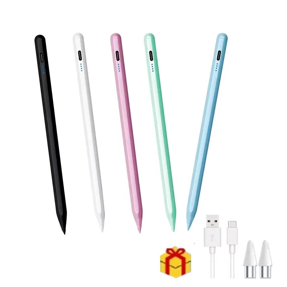 Simples Market five-color universal stylus pen set for tablets (black, white, pink, mint, blue) with USB charging cable