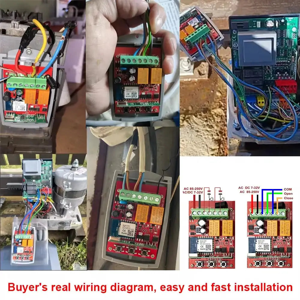 Simples Market smart wifi door switch 2-channel garage receiver controller with 433MHz transmitter (Tuya compatible)