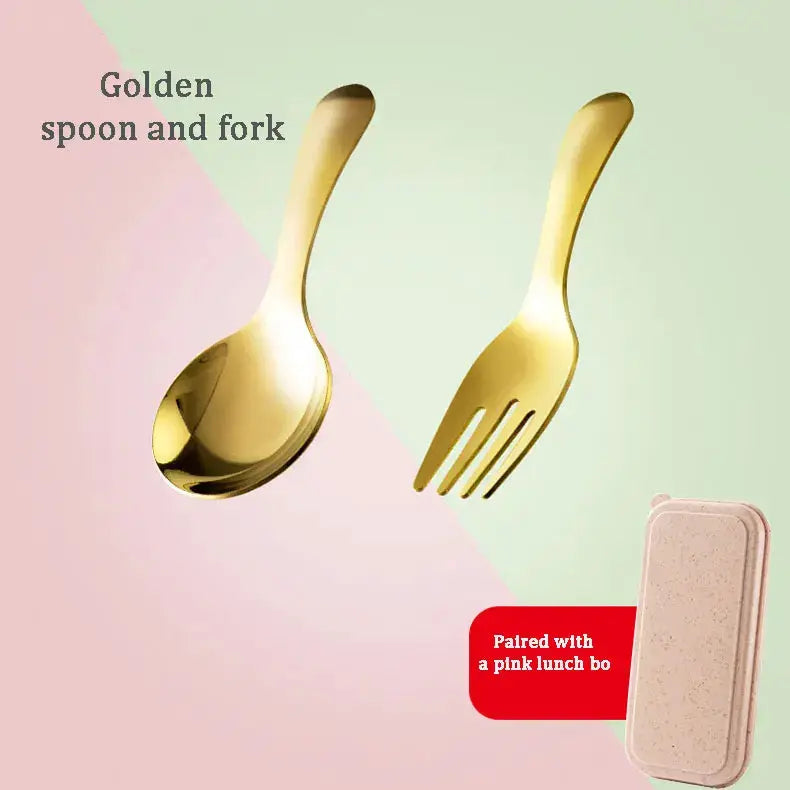 Outdoor Travel 304 Stainless Steel Portable Tableware Set Spoon And Fork For Kids Dessertware