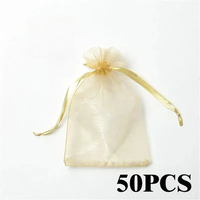 Multicolor Organza Jewelry Packaging Bags 50 Pcs Lot 7x9cm 11x16cm 15x20cm Drawstring Pouches Wedding Gifts Wholesale