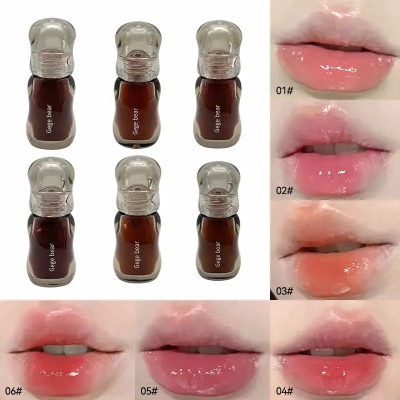 Gege Bear Crystal Gloss Lip Tint Autumn Winter Hydrating Formula Mirror Gloss Finish Youthful Plumping Effect