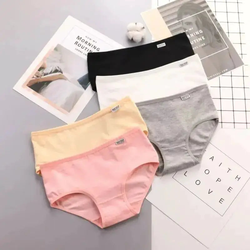 Women's cotton panties 7-pack by Simples Market in assorted solid colors, breathable briefs, M-4XL