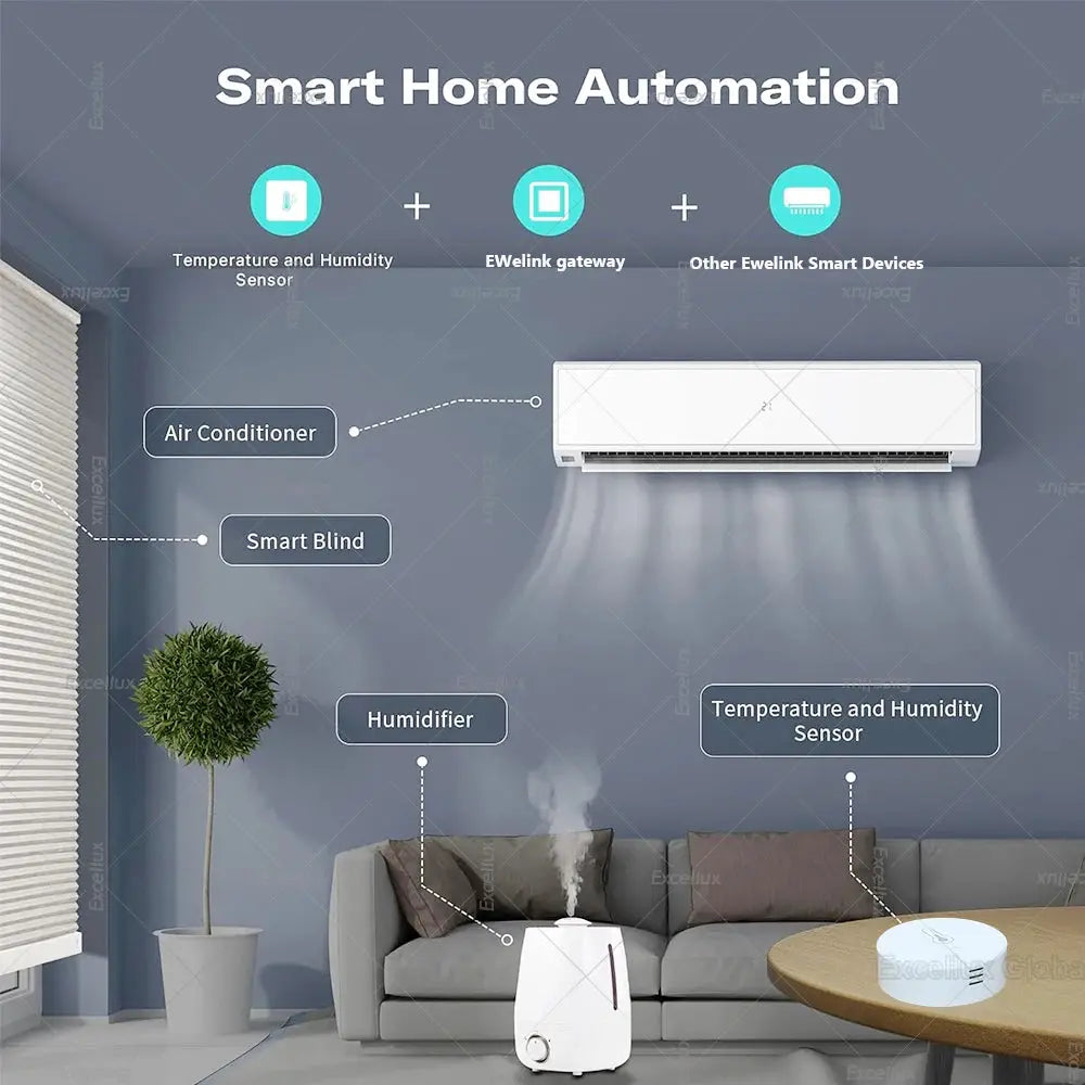 EWelink Zigbee temperature and humidity sensor, white, for indoor home automation by Simples Market