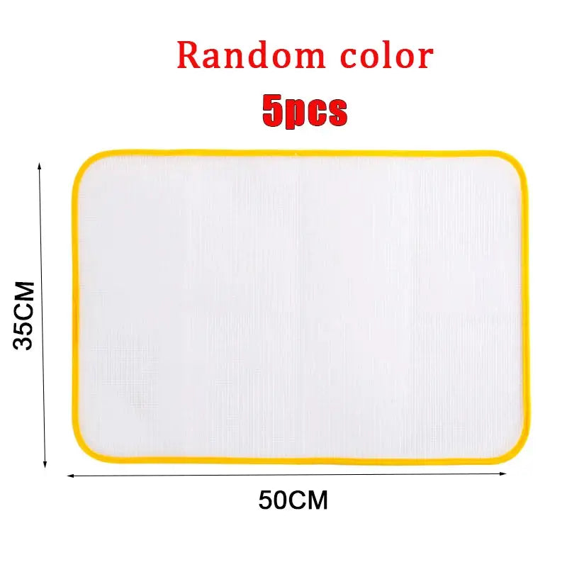 Simples Market ironing protection pad set, 5 pieces in random colors, white mats with yellow edging, 50x35 cm