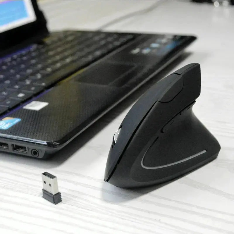 Vertical Ergonomic Wireless and Wired USB Mouse With Rechargeable Bluetooth Connectivity 1600 DPI For PC Laptop Gaming