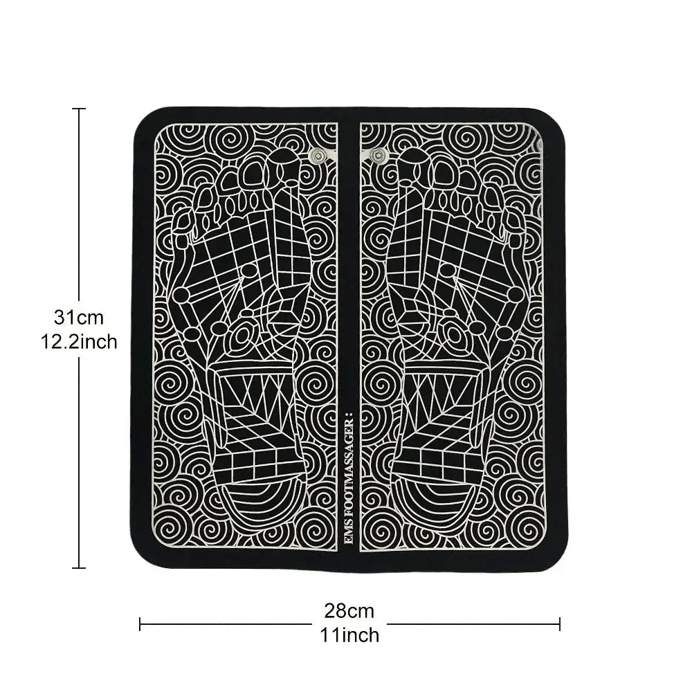 Simples Market black USB foot massage mat, two-panel design with acupoint pattern