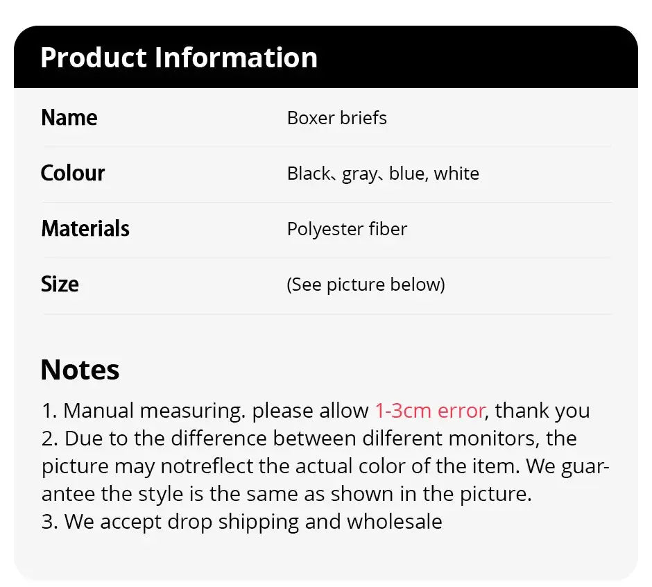 Boxer briefs and shorts set for men by Simples Market; 4-pack in black gray blue white, polyester fiber.