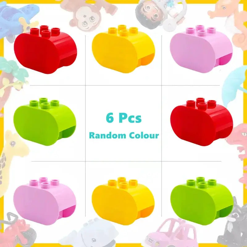 6 Piece Big Building Block Accessories Compatible With Enlighten Large Bricks Foundation Blocks Educational Toy