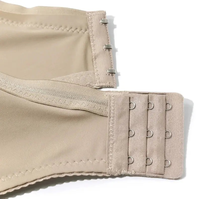 Beauwear underwire plus-size bra in nude, full-coverage minimizer with back hook closures