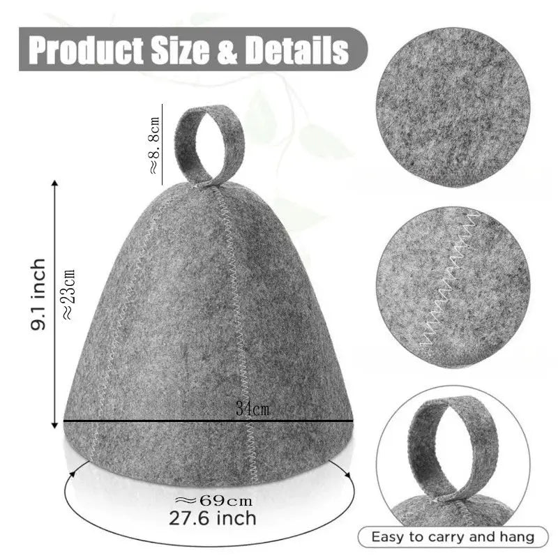 Felt Sauna Hats For Men And Women Premium Home Sauna Steam Cap And Sauna Accessory